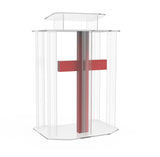 Unassembled Acrylic/lectern/pulpit/lucite/plexiglass/podium/led Cross 11969 11969 RED UNASSEMBLED