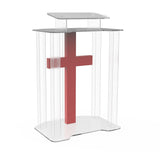 Unassembled Acrylic/lectern/pulpit/lucite/plexiglass/podium/led Cross 11969 11969 RED UNASSEMBLED
