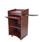 25X20X46" Multimedia Podium Wheels & Side Shelf Conference Church Pulpit Lectern 119694
