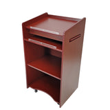 25X20X46" Multimedia Podium Wheels & Side Shelf Conference Church Pulpit Lectern 119694