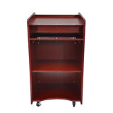 25X20X46" Multimedia Podium Wheels & Side Shelf Conference Church Pulpit Lectern 119694