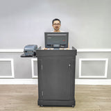 28X20X44" Mobile Multi-media Work Station Slide-Out Shelf Storage Cabinet 119699