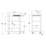 28X20X44" Mobile Multi-media Work Station Slide-Out Shelf Storage Cabinet 119699