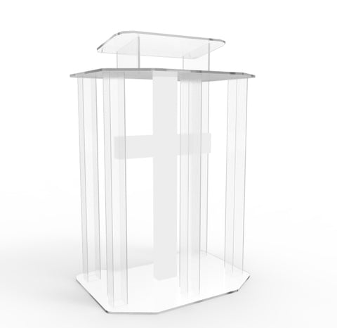 Unassembled Acrylic/lectern/pulpit/lucite/plexiglass/podium/led Cross 11969