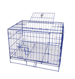 Pet Folding Dog Cat Crate Cage Kennel w/ Tray Carrier 11970 2 BLUE