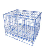 Pet Folding Dog Cat Crate Cage Kennel w/ Tray Carrier 11970 2 BLUE