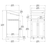 23.3X20.3X44.3" Podium with Sliding Drawer & Adjustable Shelf in Cabinet 119706