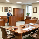 25x20x45.4  Mobile Podium Lectern Rolling Presentation Stand Cherry MDF 119709