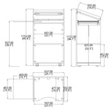 25x20x45.4  Mobile Podium Lectern Rolling Presentation Stand Cherry MDF 119709