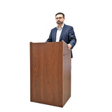 25x20x45.4  Mobile Podium Lectern Rolling Presentation Stand Cherry MDF 119709