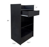 FixtureDisplays Black Cash Wrap Cash Register Stand w/ Adjustable Storage Shelf