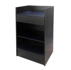 FixtureDisplays Black Cash Wrap Cash Register Stand w/ Adjustable Storage Shelf