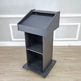 23x22x48" Black Wood Deluxe Podium Embassy Church Puplit Lectern Hostess Desk 119726