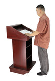 Church Podium Wheel Pulpit Convertible Pulpit Floor Lectern Reception Desk Table