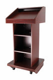 Church Podium Wheel Pulpit Convertible Pulpit Floor Lectern Reception Desk Table