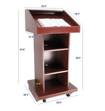 Church Podium Wheel Pulpit Convertible Pulpit Floor Lectern Reception Desk Table