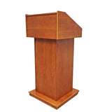 Deluxe Podium Wood Lectern Church Pulpit Wheels Political Debate Event Funeral 119728