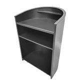 32.5 X 24.5 X 47.5" Large Podium Pulpit Black Mobile Lecterns with Shelving 119732