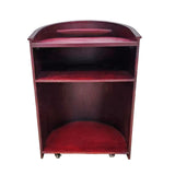 32X24X48" Large Podium Pulpit Mahogany Mobile Lectern Shelf Church Conference 119733