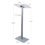 Acrylic Podium for Floor, Aluminum Pole & Base   Clear & Silver 119741