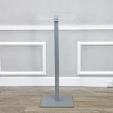 Acrylic Podium for Floor, Aluminum Pole & Base   Clear & Silver 119741