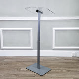 Acrylic Podium for Floor, Aluminum Pole & Base   Clear & Silver 119741