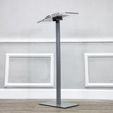 Acrylic Podium for Floor, Aluminum Pole & Base   Clear & Silver 119741