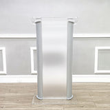 27X15X48" Acrylic Podium Metal Accent Church Pulpit Plexiglass Conference School 119756