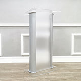 27X15X48" Acrylic Podium Metal Accent Church Pulpit Plexiglass Conference School 119756