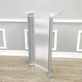 27X15X48" Acrylic Podium Metal Accent Church Pulpit Plexiglass Conference School 119756