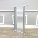 27X15X48" Acrylic Podium Metal Accent Church Pulpit Plexiglass Conference School 119756