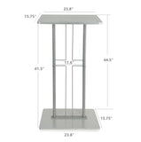 Podium for Floor, Cross Design, Steel & MDF   Silver 119759