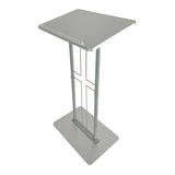 Podium for Floor, Cross Design, Steel & MDF   Silver 119759