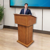 26.5x22.2x48" Deluxe Podium Official State Embassy Wood Podium Red Oak Solidwood 119767