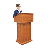 26.5x22.2x48" Deluxe Podium Official State Embassy Wood Podium Red Oak Solidwood 119767