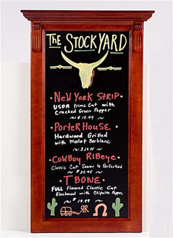 14 x 32 Write on Black Board for Wet Erase Pens, Wall Mounted   Red Mahogany