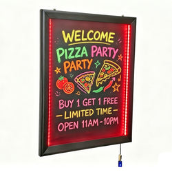 22x28 LED Message Board Wet Erase Sign 13 Light Modes Wall Mounted Display 119870