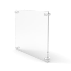 Clear Sign Name Holder Plexiglass 6X6 Wallmount Poster Frame Standoff