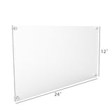 12 X 24 X 1.5"  Acrylic Sign Plate Corporate Identity, Fit Up to 10X22" Graphic 119887-12X24