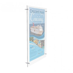 24 x 36 Acrylic Sign Holder for Wall, Standoff Hardware & Magnets   Clear 119947