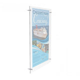 24 x 36 Acrylic Sign Holder for Wall, Standoff Hardware & Magnets   Clear 119947
