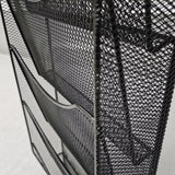 5 Tier Wall Mount File Holder Black Literature Rack, 9.7" Wide Pockets 10X26X3" 119953