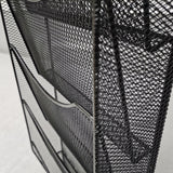 5 Tier Wall Mount File Holder Black Literature Rack, 9.7 Wide Pockets 10X26X3 119953
