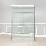 76X48X19" Tempered Glass Showcase Display w/ LED Lights 5-Tier Shelf Floor Stand 119967