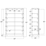 76X48X19" Tempered Glass Showcase Display w/ LED Lights 5-Tier Shelf Floor Stand 119967