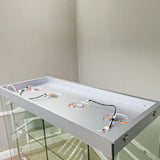 76X48X19" Tempered Glass Showcase Display w/ LED Lights 5-Tier Shelf Floor Stand 119967
