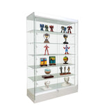 76X48X19" Tempered Glass Showcase Display w/ LED Lights 5-Tier Shelf Floor Stand 119967