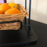 FixtureDisplays? Mini 3 Tier Wicker Basket Organizer, Basket Rack to Tidy Your rooms, Tables, Helping Children Liking for Organizing 119999