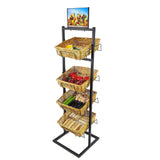 16X16X4.7 Rectangular Wicker Baskets Brown Woven Rattan Display Organizer 120005-BASKET