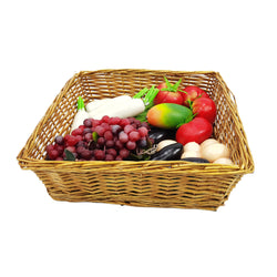 16X16X4.7 Rectangular Wicker Baskets Brown Woven Rattan Display Organizer 120005-BASKET